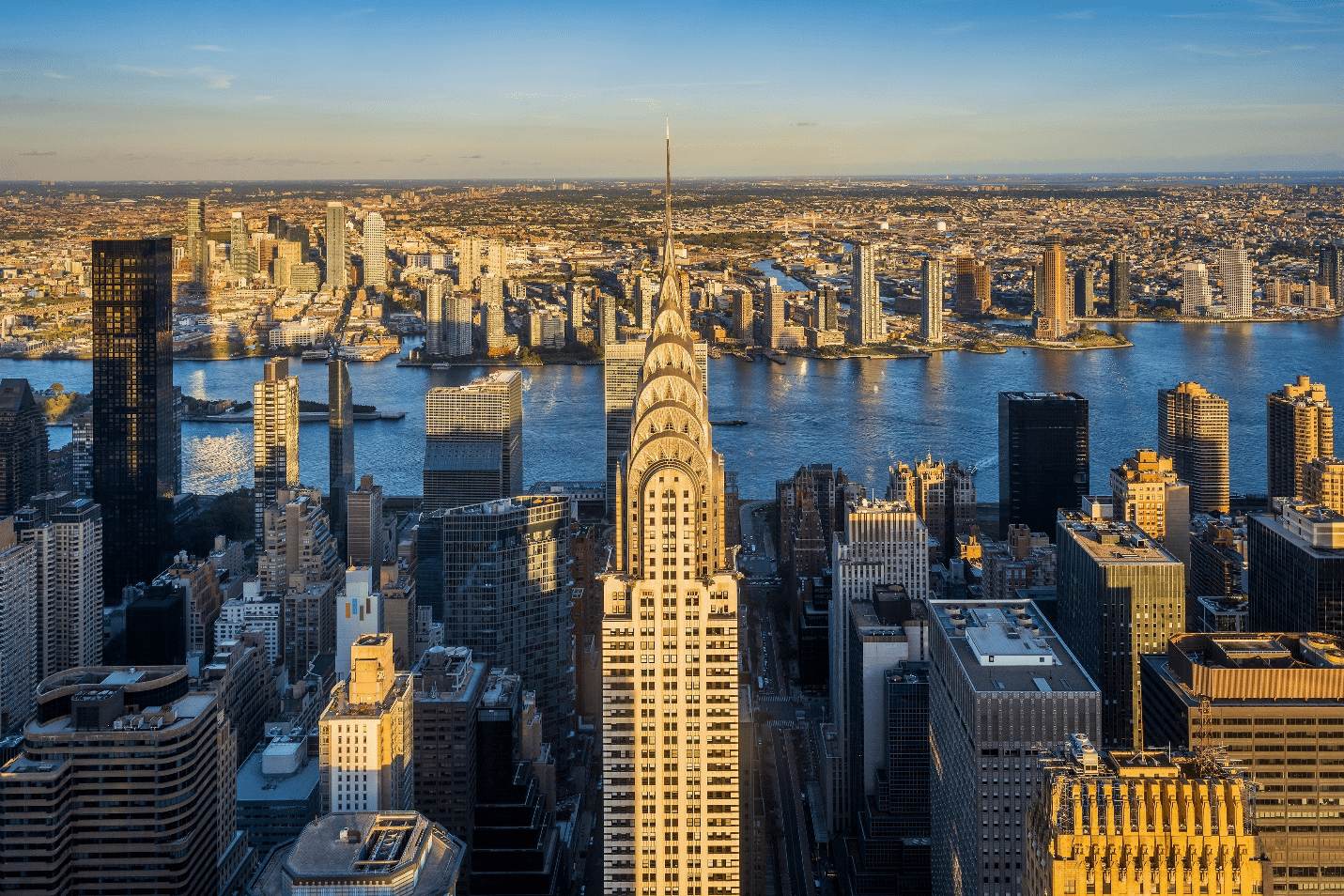 A tall building seen from an aerial view during a one-day sightseeing tour