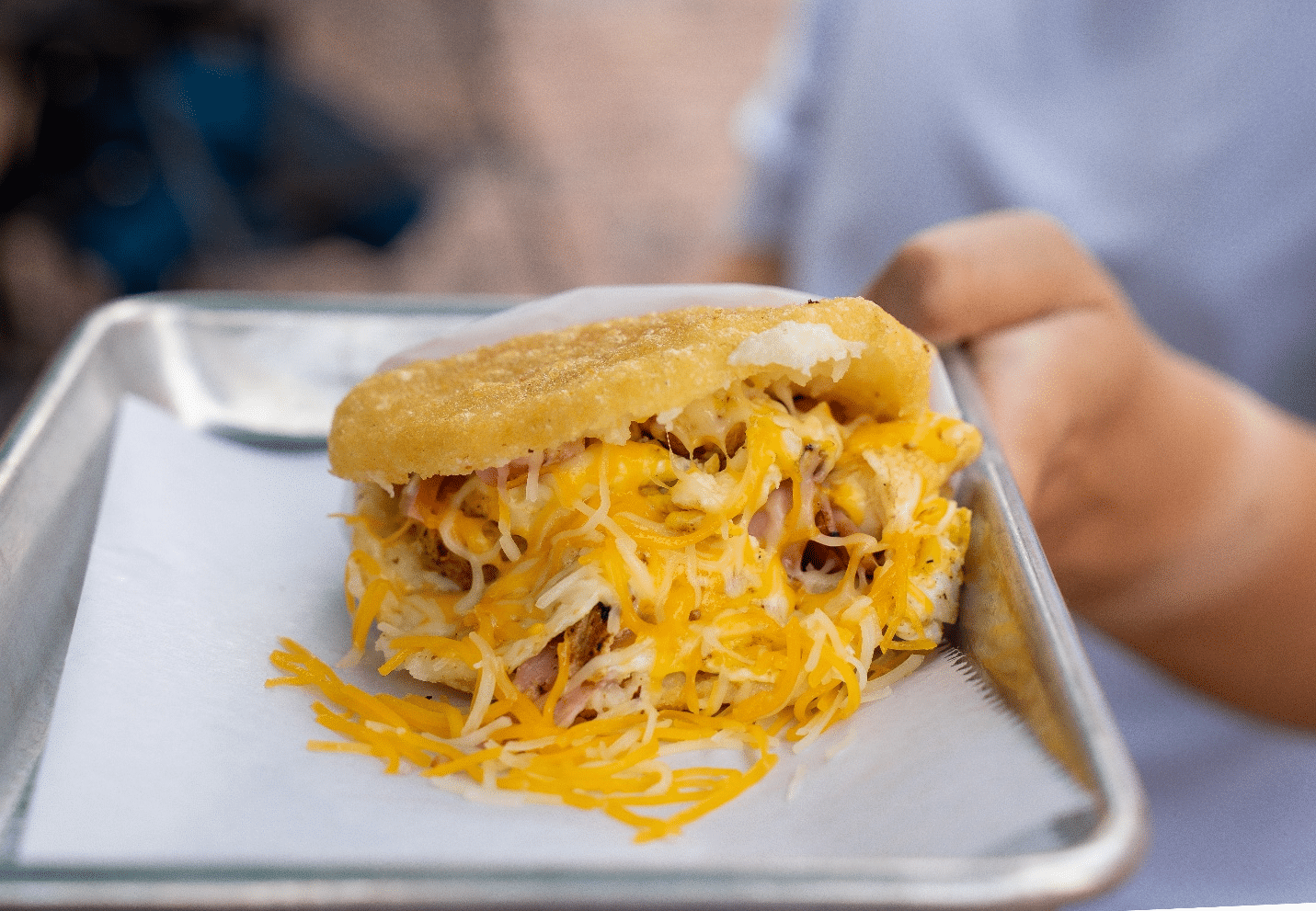 Cheesy arepa
