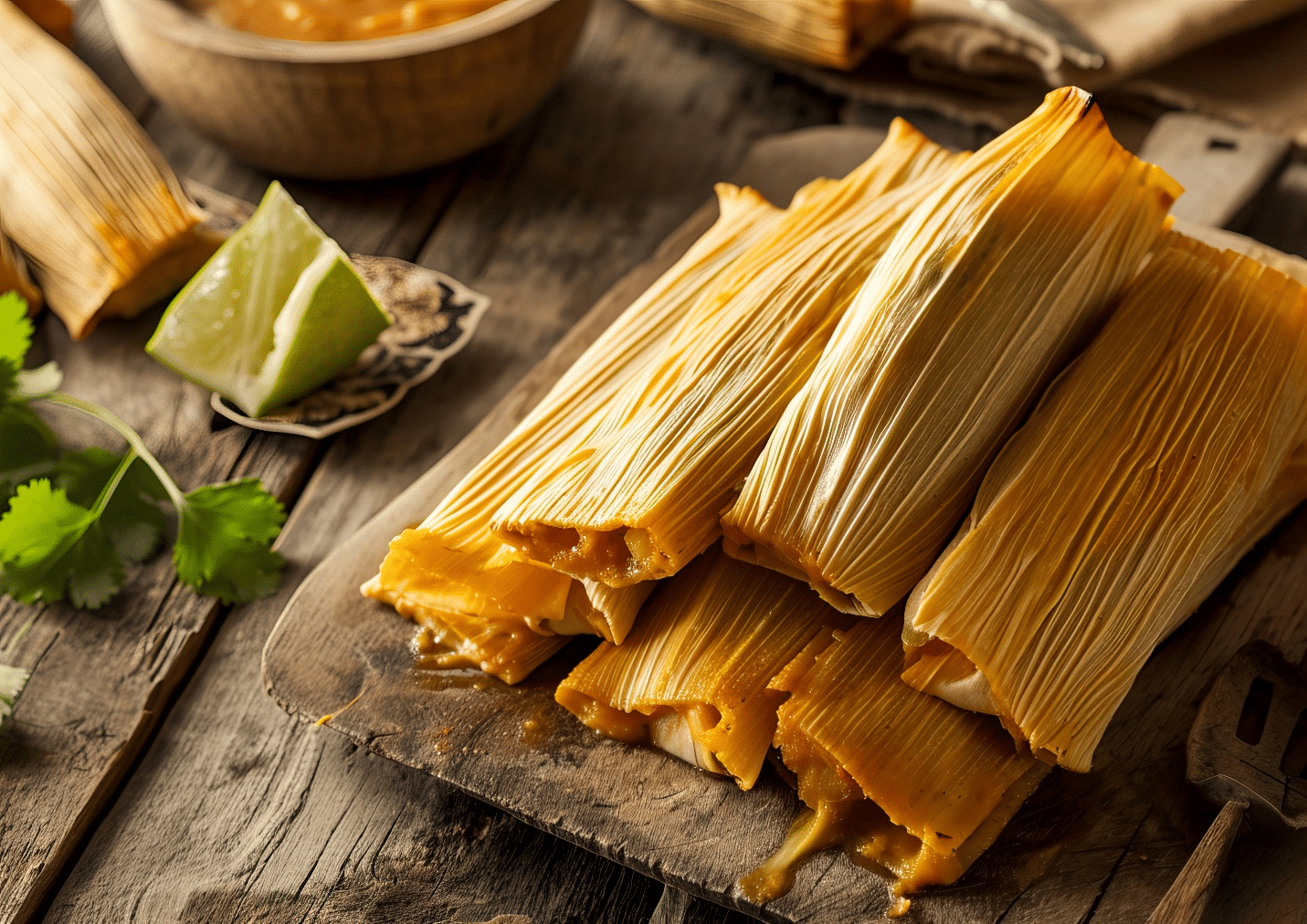 Tamales on a platter