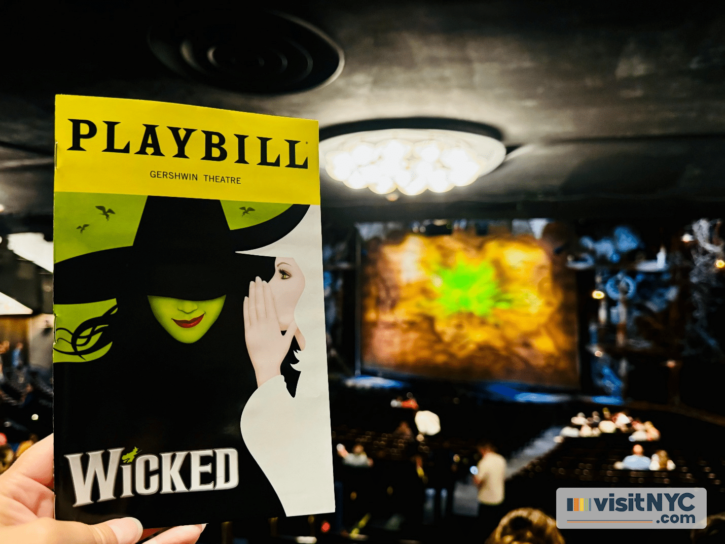 A playbill for Wicked on Broadway