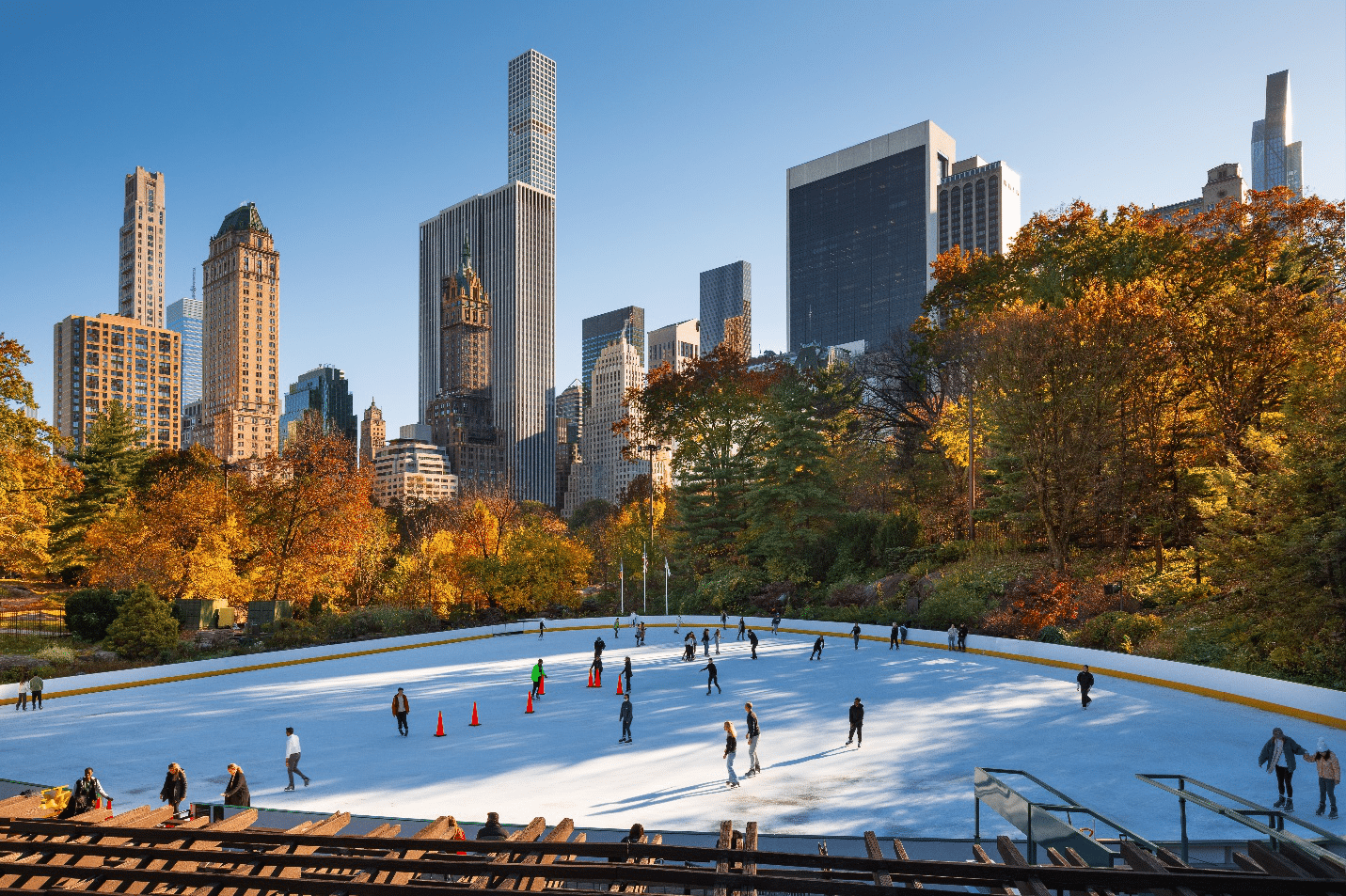 People ice skating in Central Park