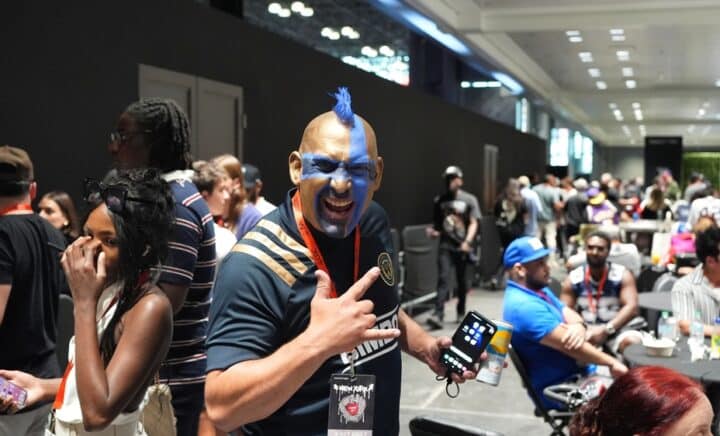 New York, NY, USA - August 16, 2024: Fanatics Fest NYC 2024 at Javits Center featuring legendary athletes, interactive exhibits, and exclusive merchandise, capturing the event’s vibrant energy.