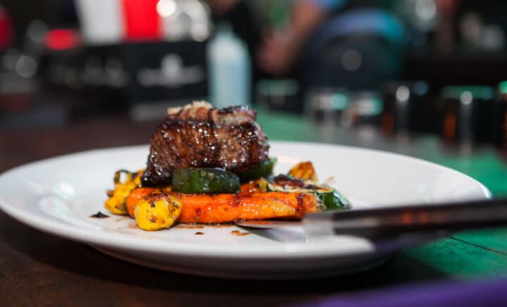 Main dish is served at a Fine Dining Event in NYC part of Summer Restaurant Week