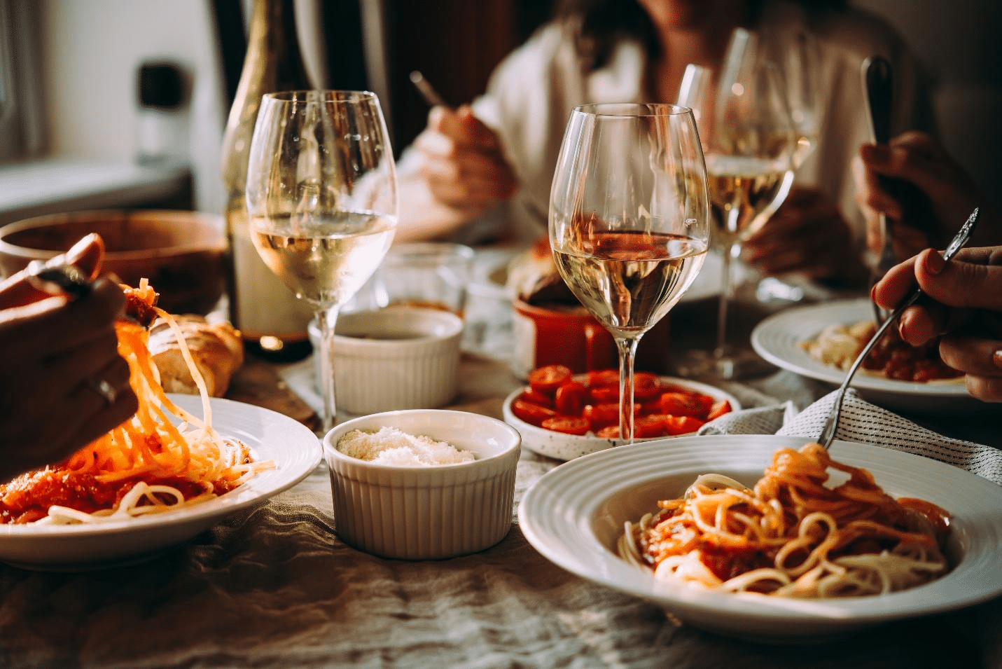 A picture of food served in a restaurant