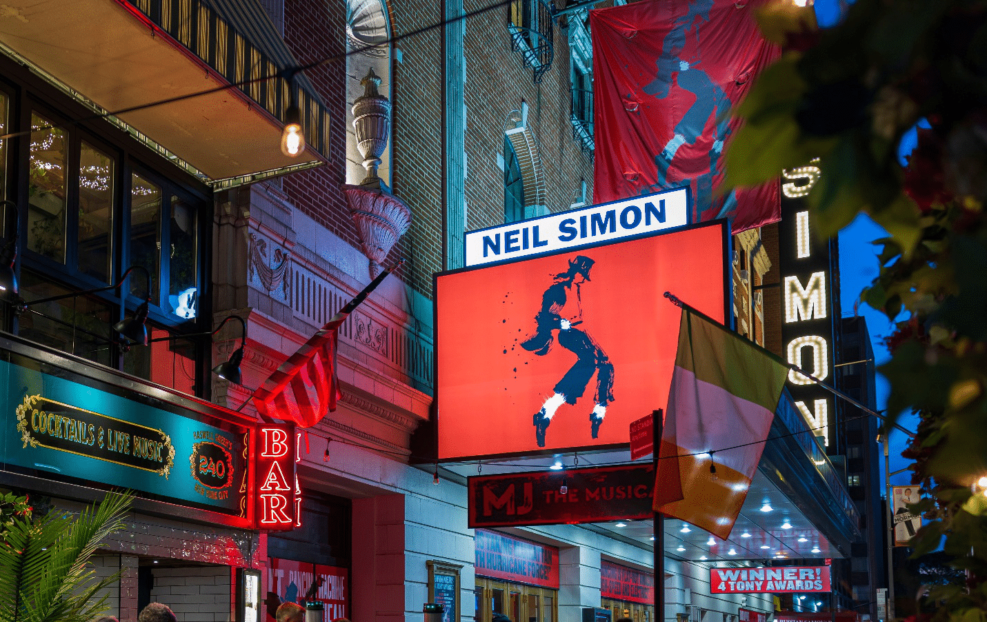 A sign board for MJ the musical