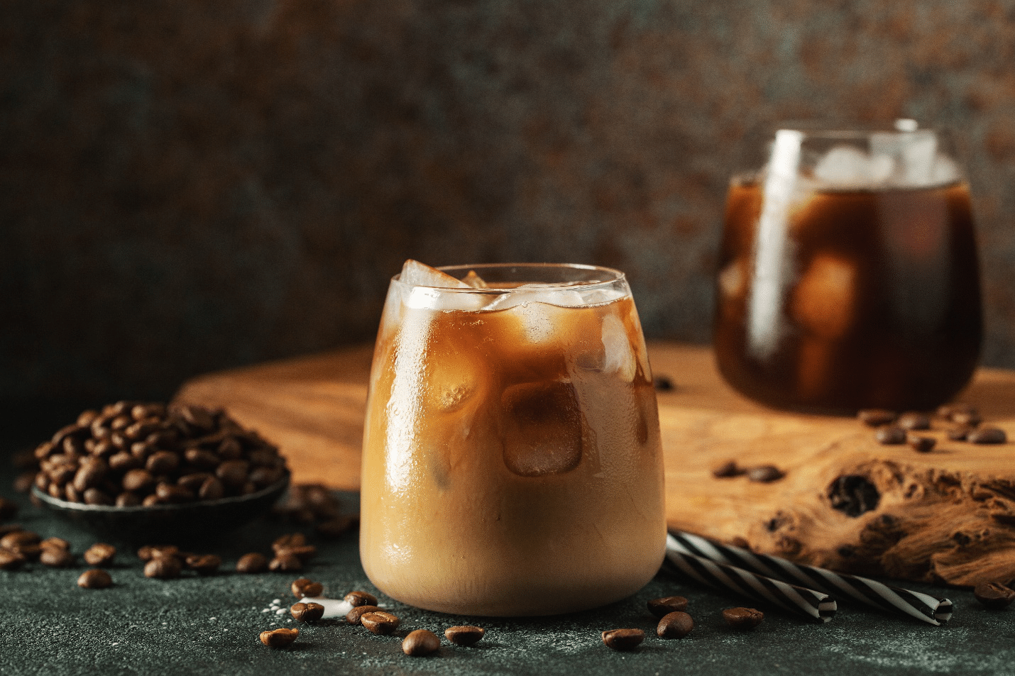 A glass of iced mocha