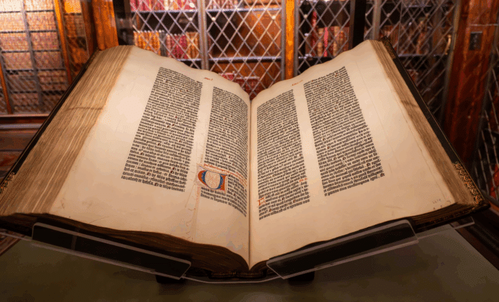 A large book in the Morgan Library