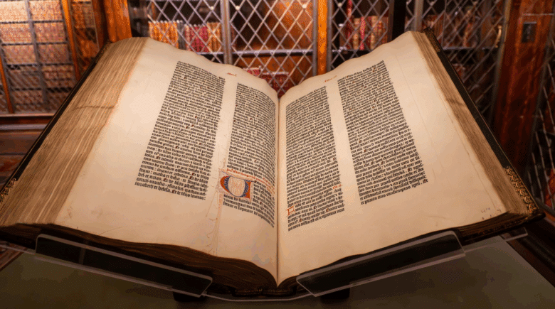 A large book in the Morgan Library