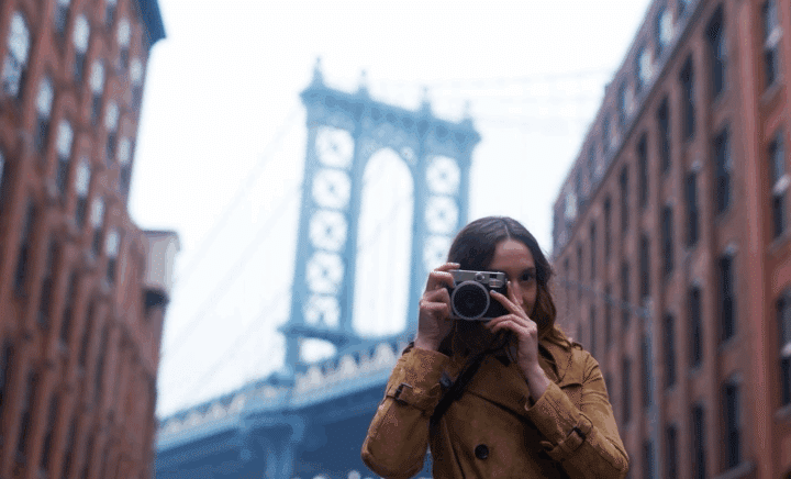 a woman exploring New York City.