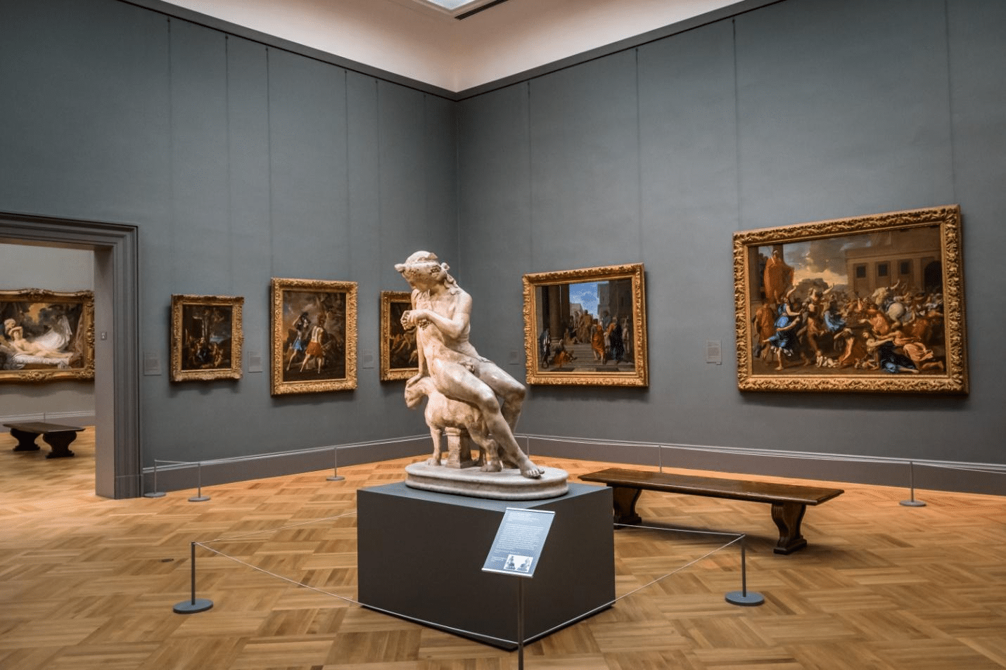 The interior of a museum.
