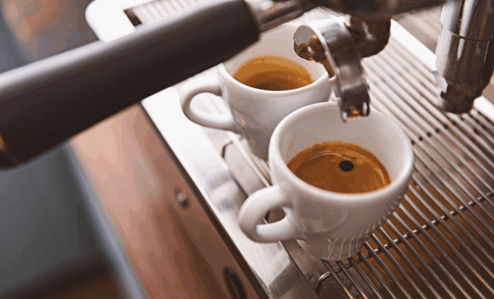 a coffee cup with fresh coffee.