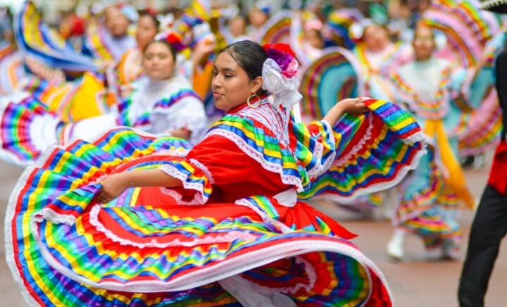 Thousands of Mexican New Yorkers march along Madison Avenue during the Annual Mexican Day Parade in New York City on Sept 17, 2023.