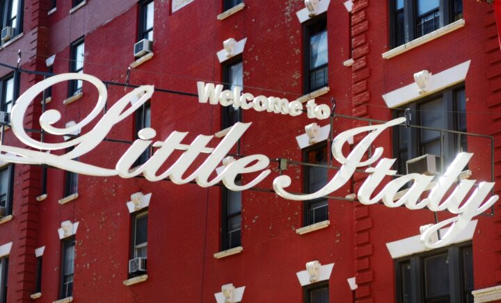 A sign welcoming people to Little Italy