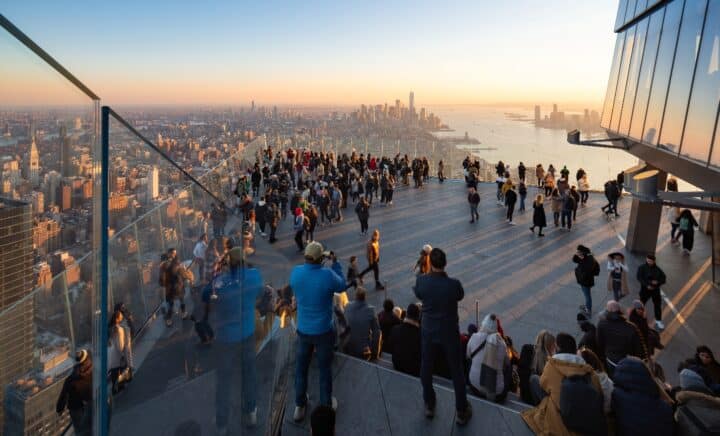 A picture of a tall skyscraper Hudson Yards