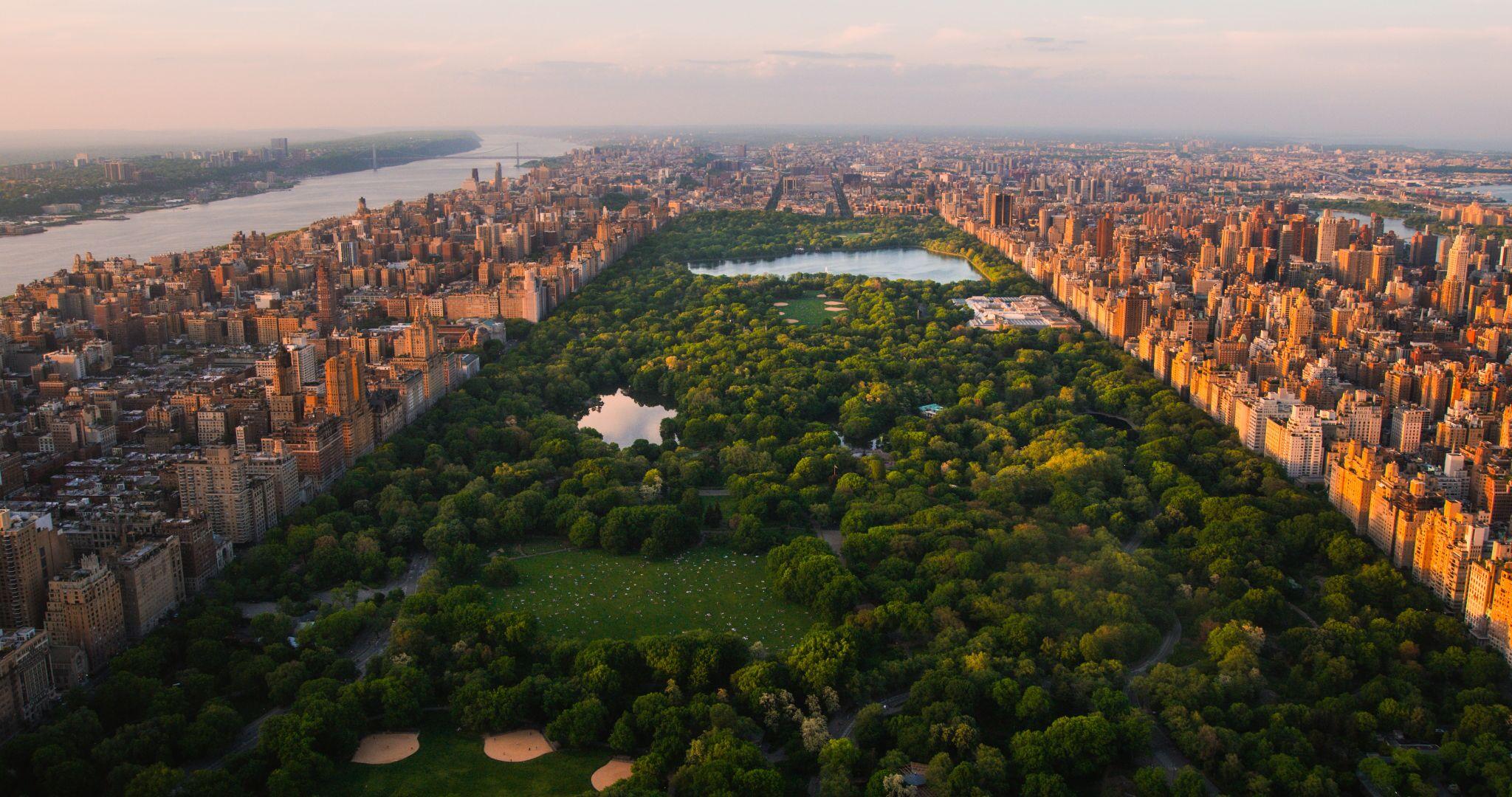 An aerial shot of Central Park